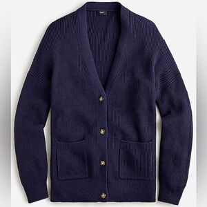J. Crew V-Neck Cotton-Blend Cardigan Sweater — NWOT